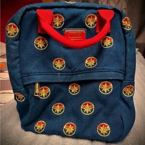 Marvel Blue Backpack with Red and Gold Accents